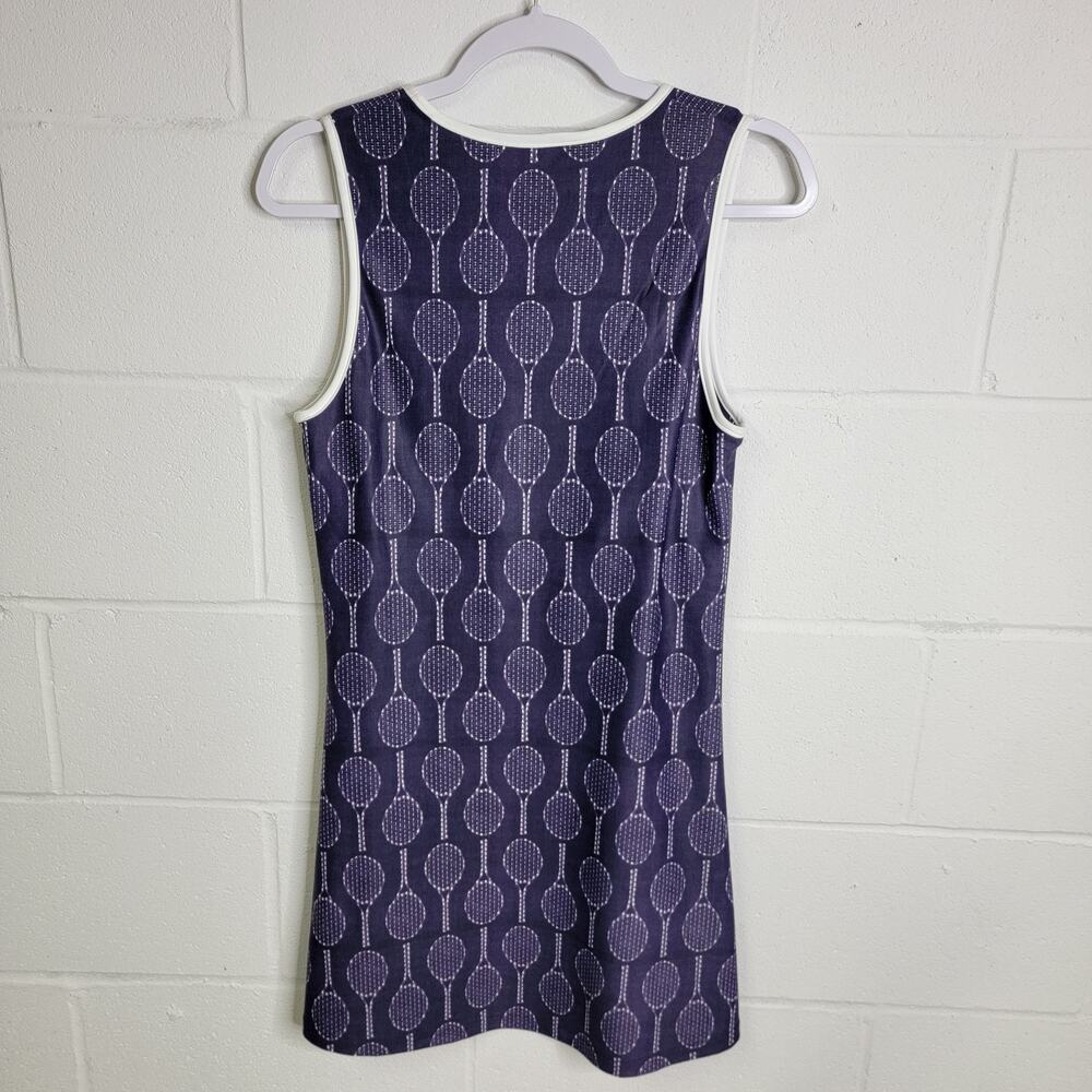 Smith & Quinn June Athleisure Mini Dress Size Medium Blue & White Tennis Racket - Picture 2 of 6